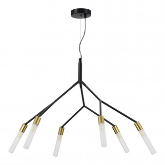 SLE1129-403-06 Светильник подвесной Черный, латунь/Белый G9 6*5W KAITO