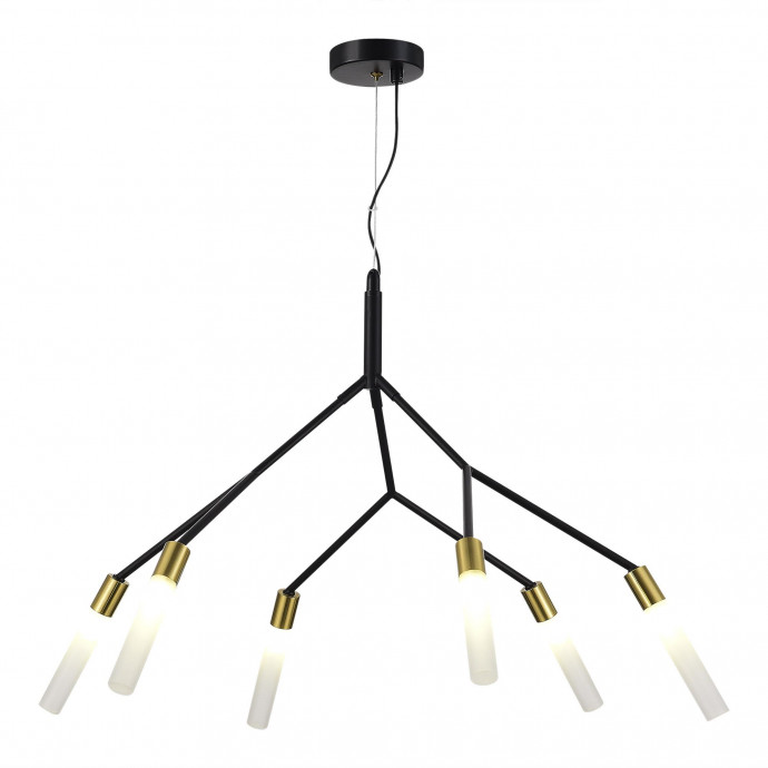 SLE1129-403-06 Светильник подвесной Черный, латунь/Белый G9 6*5W KAITO