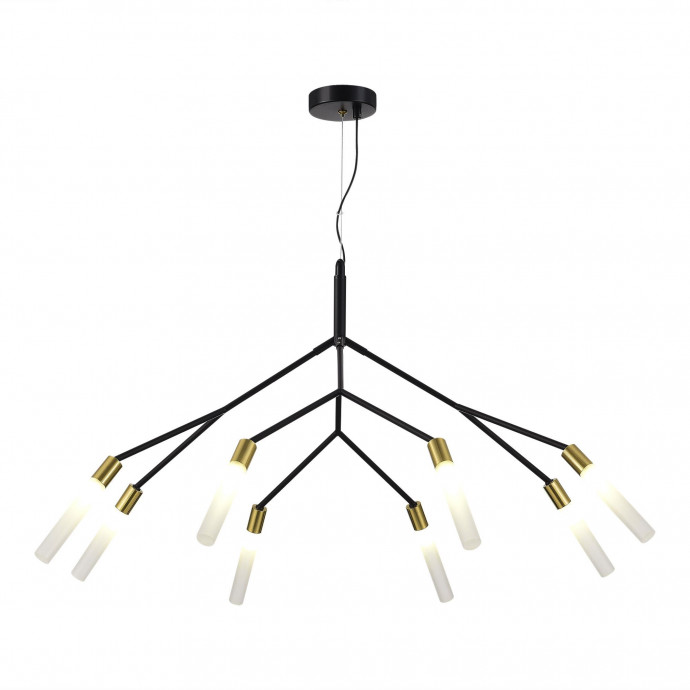 SLE1129-403-08 Светильник подвесной Черный, латунь/Белый G9 8*5W KAITO