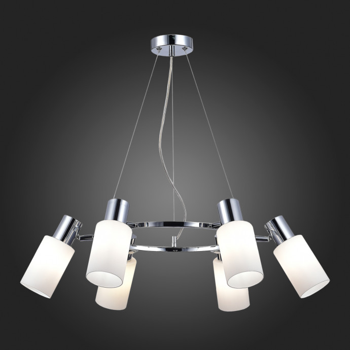 SLE1139-103-06 Светильник подвесной Хром/Белый E14 6*60W GESSI