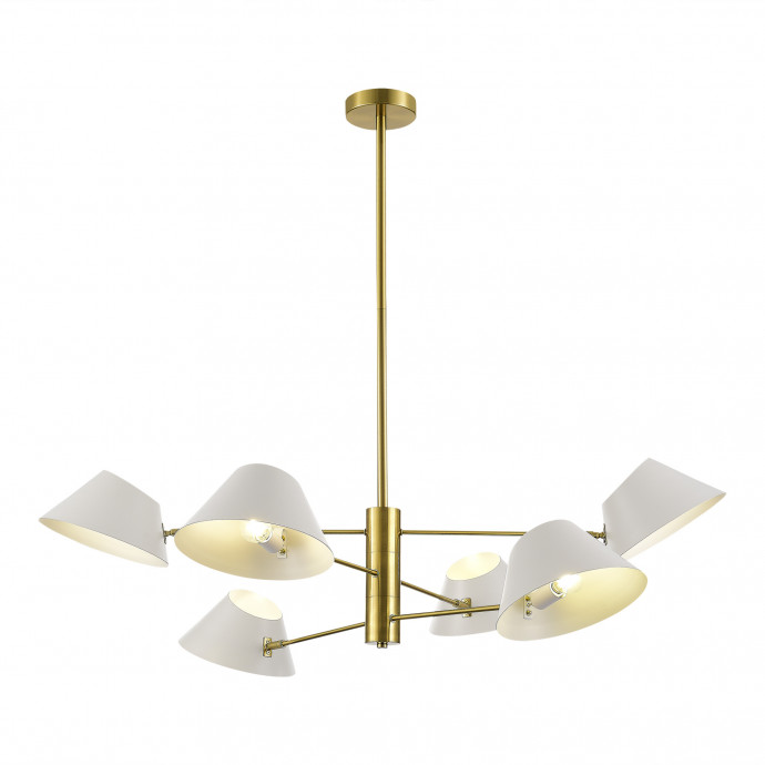 SLE1253-353-06 Светильник подвесной Латунь/Белый E14 6*60W NORBI