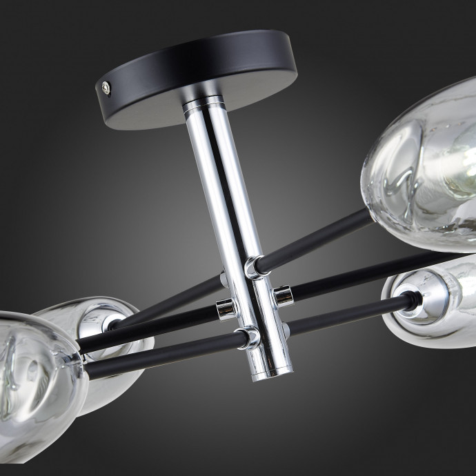 SLE155512-06 Светильник потолочный Черный, Хром/Дымчатый E14 6*40W GLOA