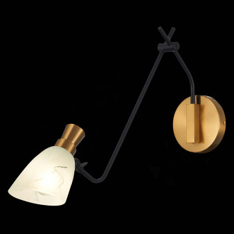 SLE205401-01 Светильник настенный Черный, Латунь/Белый E14 1*60W LITA