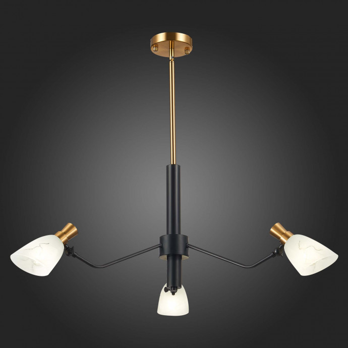 SLE205403-03 Светильник подвесной Черный, Латунь/Белый E14 3*60W LITA