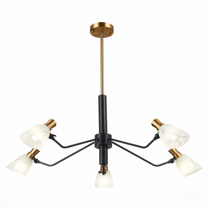 SLE205403-05 Светильник подвесной Черный, Латунь/Белый E14 5*60W LITA
