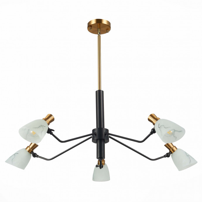 SLE205403-05 Светильник подвесной Черный, Латунь/Белый E14 5*60W LITA