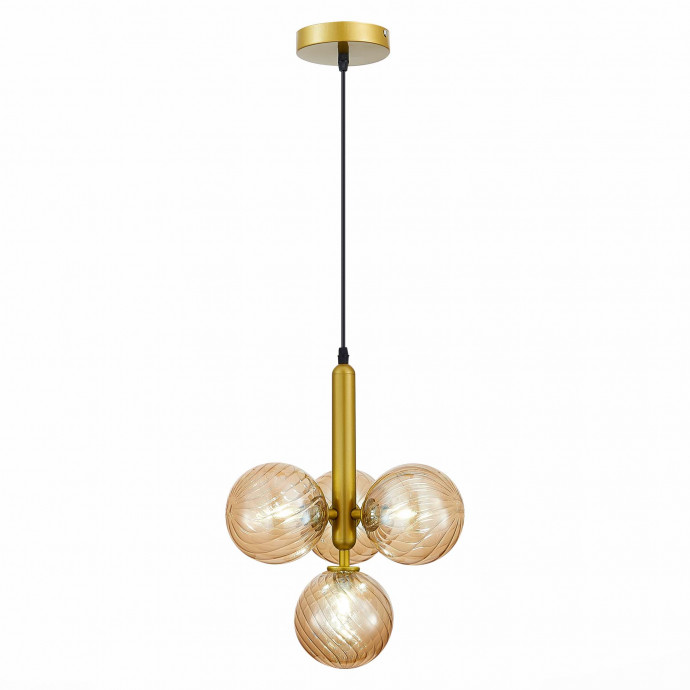 SLE220323-04 Светильник подвесной Золото/Янтарный G9 4*5W 4000K SALERNO