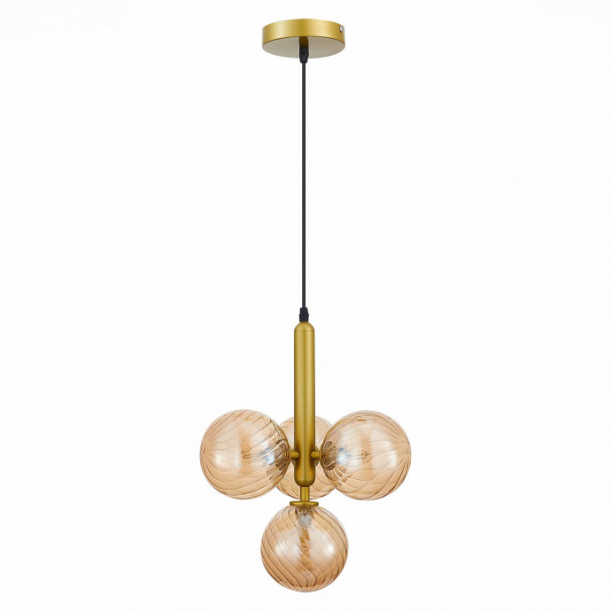 SLE220323-04 Светильник подвесной Золото/Янтарный G9 4*5W 4000K SALERNO