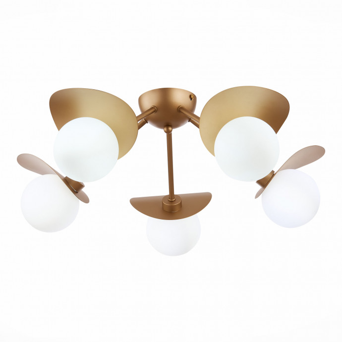 SLE220502-05 Светильник потолочный Золотистый/Белый G9 5*5W BOLZANO