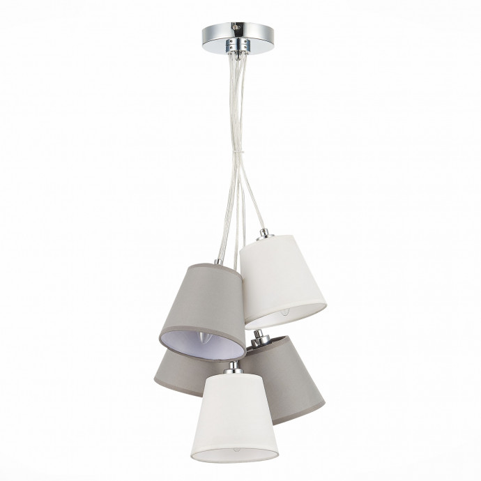SLE300403-05 Светильник подвесной Хром/Белый, Серый E14 5*40W PRATO