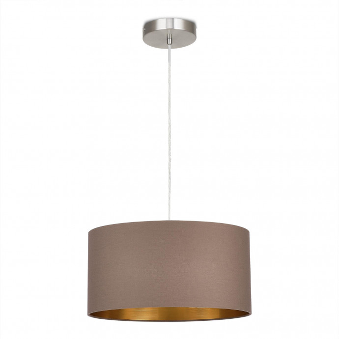 SLE300573-01 Светильник подвесной Никель/Темно-бежевый, Золотистый E27 1*40W BRESCIA