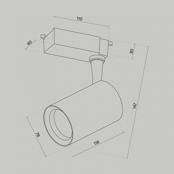 Трековый светильник Technical TR003-1-10W4K-M-B
