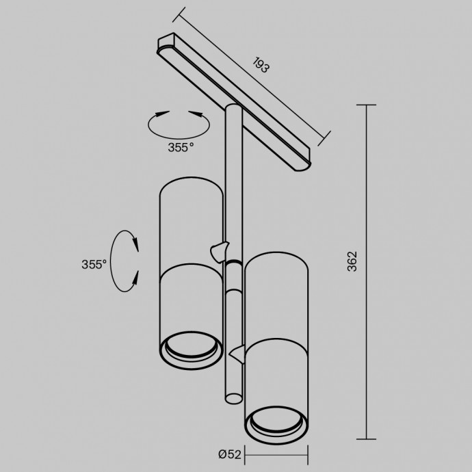 Трековый светильник Technical TR005-2-2X12W3K-BW