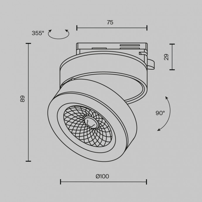 Трековый светильник Technical TR006-1-12W3K-B4K