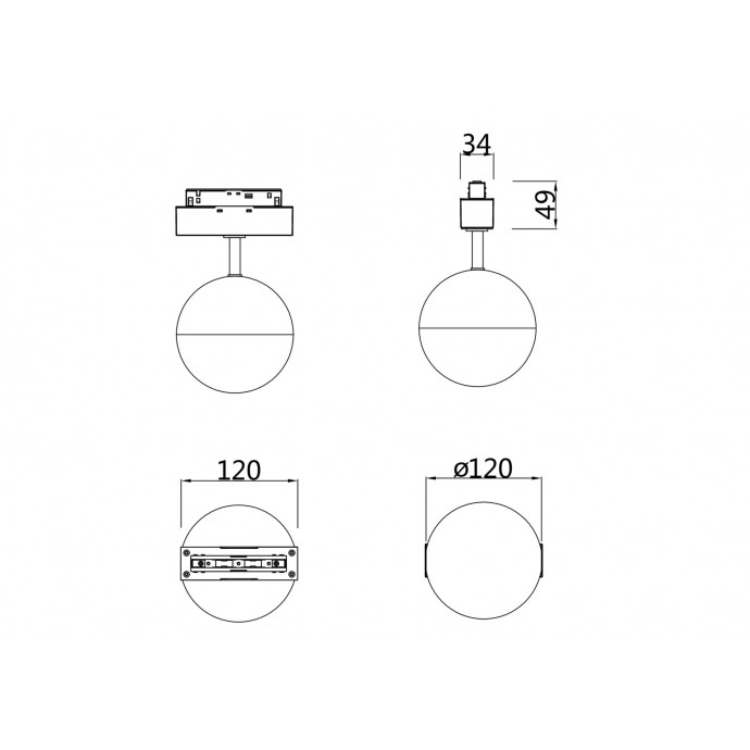 Трековый светильник Technical TR017-2-10W4K-B