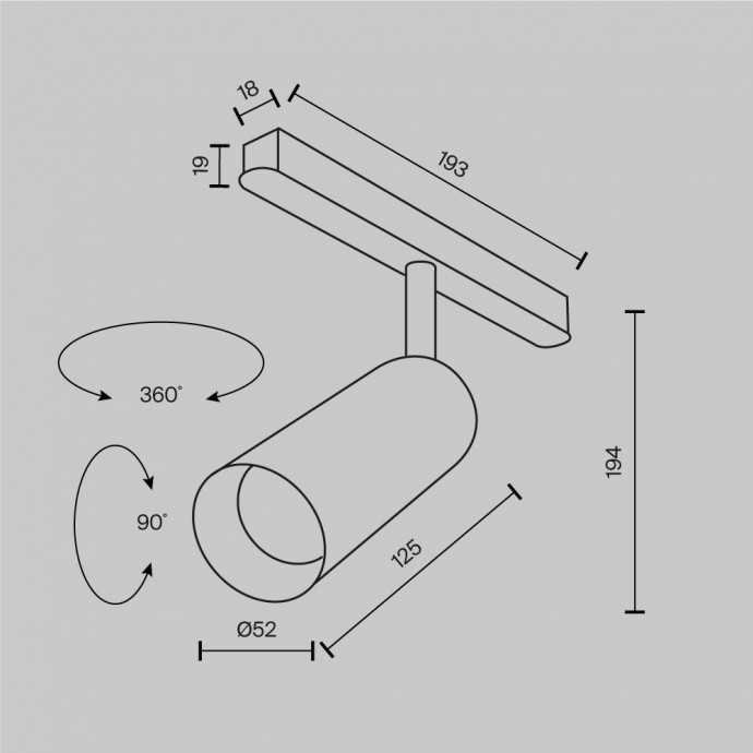 Трековый светильник Technical TR032-2-12W3K-M-BW