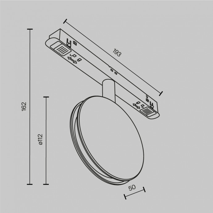 Трековый светильник Technical TR090-2-6W3K-B