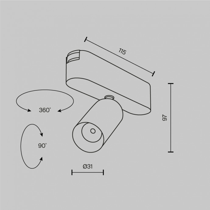 Трековый светильник Technical TR103-1-5W3K-M-W