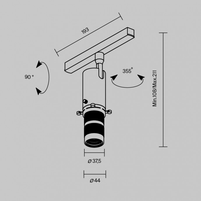 Трековый светильник Technical TR108-2-10W3K-B