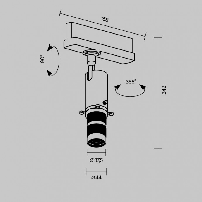 Трековый светильник Technical TR108-3-10W4K-B