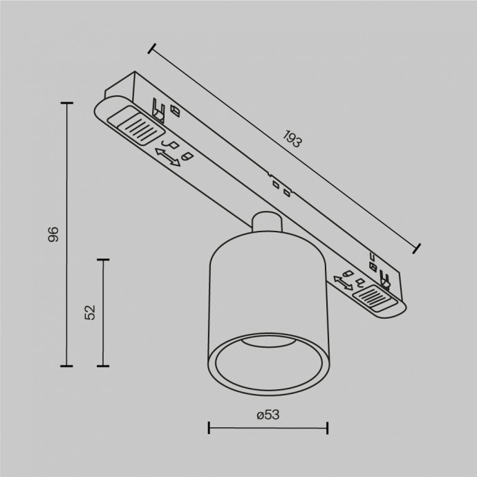 Трековый светильник Technical TR132-2-7W3K-BS