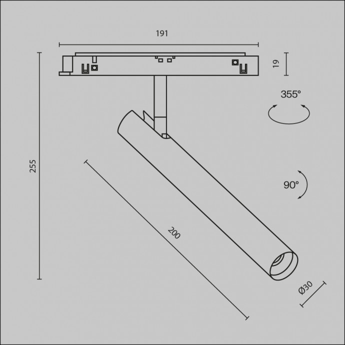 Трековый светильник Technical TR141-2-6W3K-M-BS