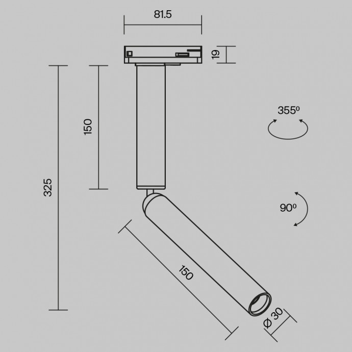 Трековый светильник Technical TR142-1-6W3K-BS