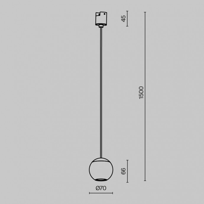 Трековый подвесной светильник Technical TR165-1-8W3K-M-B