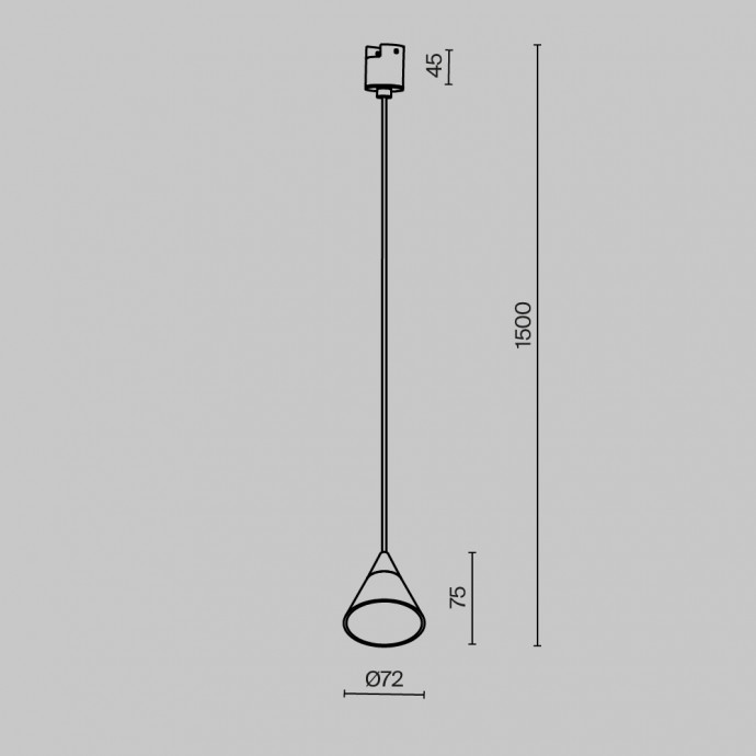 Трековый подвесной светильник Technical TR166-1-7W3K-M-B