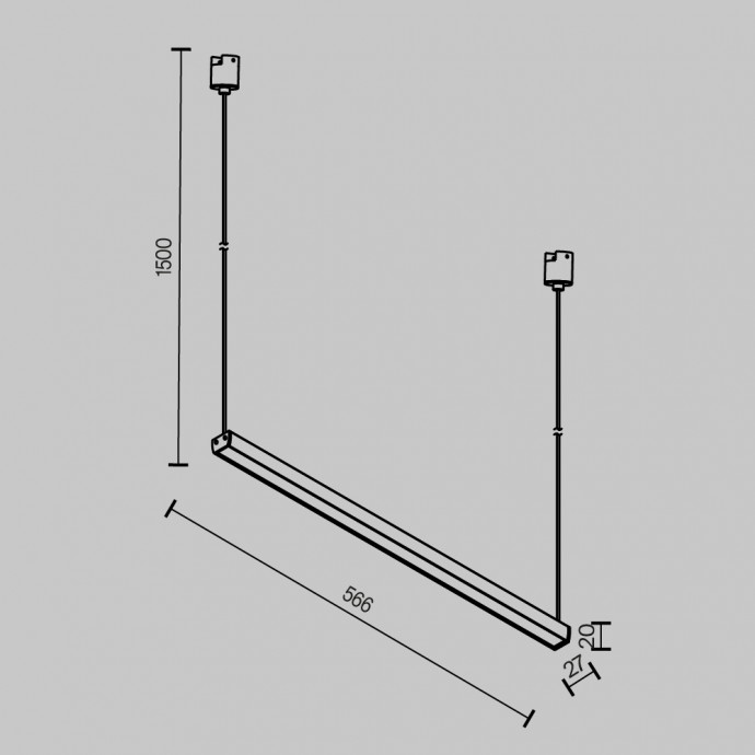 Трековый подвесной светильник Technical TR170-1-26W3K-B