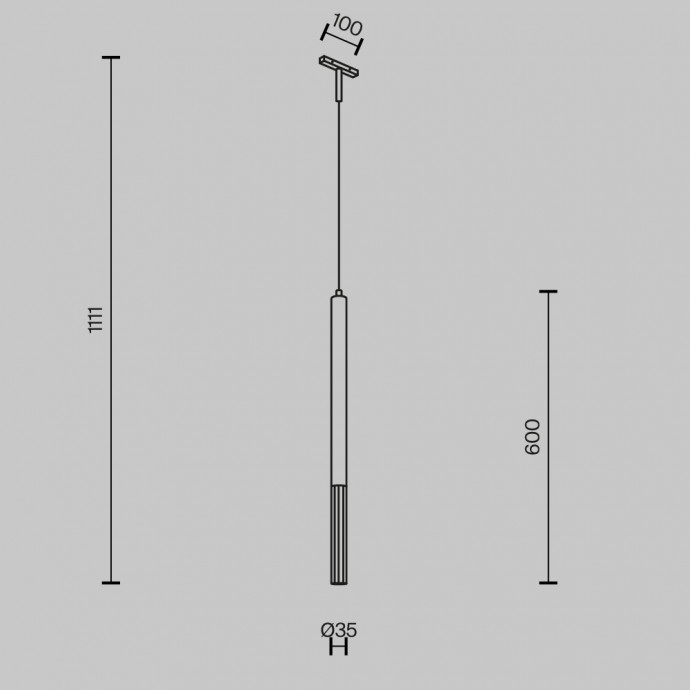 Трековый подвесной светильник Technical TR179-1-5WTW-M-B
