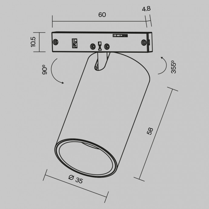 Трековый светильник Technical TR187-1-5W3K-M-BBS