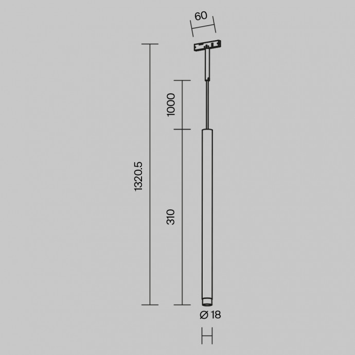 Трековый подвесной светильник Technical TR191-1-3W4K-M-B