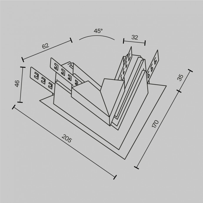 Комплектующие для встраиваемой трековой системы Technical TRA034ICL-42.12W