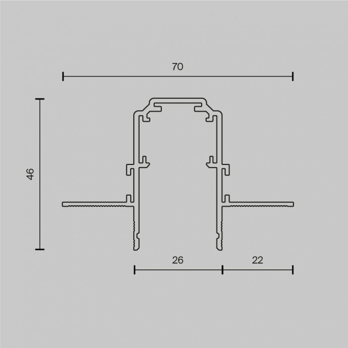 Шинопровод встраиваемый Technical TRX034-423.12W