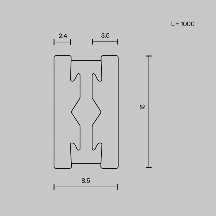 Шинопровод накладной/подвесной Technical TRX154-111B