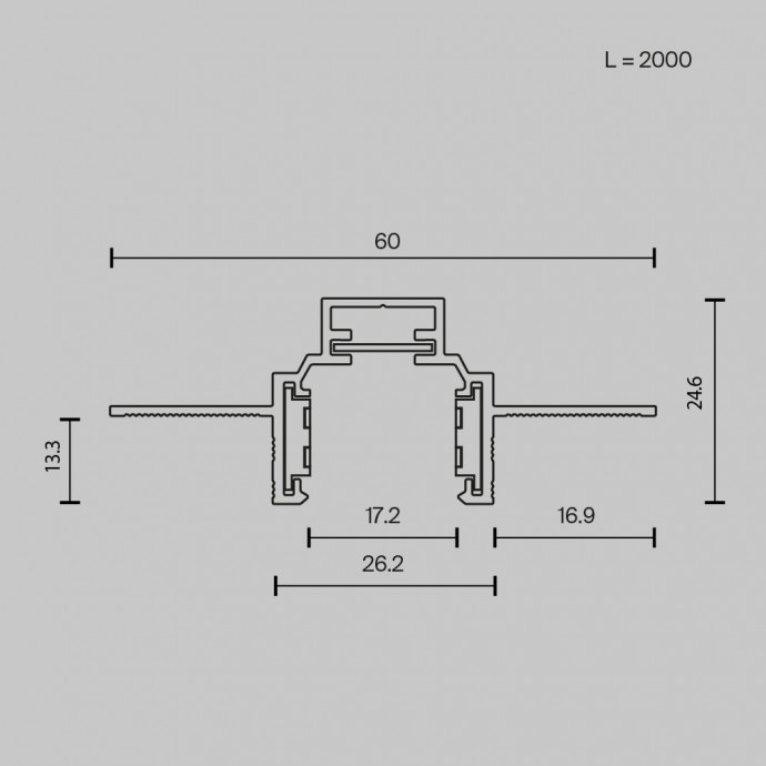 Шинопровод встраиваемый Technical TRXM034-422W