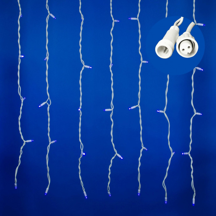 ULD-C2030-240/TWK BLUE IP67 Занавес светодиодный с эффектом мерцания, 3х2м. Соединяемый. 240 светодиодов. Синий свет. Провод белый. TM Uniel.