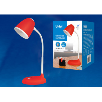 TLI-228 RED E27 Светильник настольный, 60W. Цоколь Е27. Механический выключатель. Красный. ТМ Uniel.