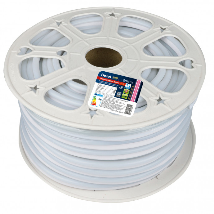 ULS-N21-2835-120LED/m-8mm-IP67-220V-8W/m-50M-PINK Светодиодная гибкая герметичная лента. NEON. Бобина 50 м. Розовый свет. TM Uniel.