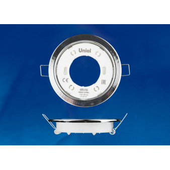 GX53/H2 CHROME 10 PROM Светильник ультратонкий встраиваемый. В составе набора из 10шт. Корпус хром. Картон. TM Uniel.