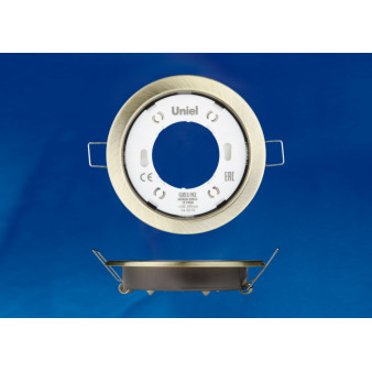 GX53/H2 ANTIQUE BRASS 10 PROM Светильник ультратонкий встраиваемый. В составе набора из 10шт. Корпус античная бронза. Картон. TM Uniel.