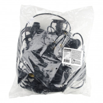 UDL-K111 80/E27/20M IP65 BLACK BELT-LIGHT Гирлянда Белт-Лайт, 20м + 1,5м сетевой шнур. 80 патронов E27, шаг 25см. Чёрная. TM Uniel.