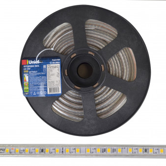 ULS-2835-120LED/m-10mm-IP67-220V-10W/m-50M-4000K Светодиодная гибкая герметичная лента. Бобина 50 м. Белый свет (4000K). TM Uniel.