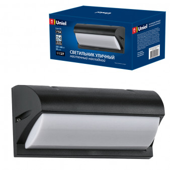 UUL-S07A 60W/E27 IP54 BLACK Светильник уличный, под лампу Е27. Архитектурный накладной. Корпус черный. TM Uniel.