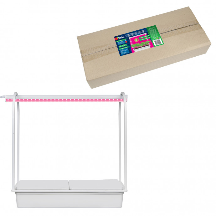 ULT-P54-10W/SPSB IP20 WHITE Набор «Минисад», светильник для растений светодиодный с подставкой. Спектр для рассады и цветения. TM Uniel