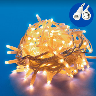 ULD-S1000-120/SWK WARM WHITE IP67 Гирлянда светодиодная со статическим свечением, 10м. Соединяемая.120 светодиодов. Теплый белый свет. Провод белый. ТМ Uniel