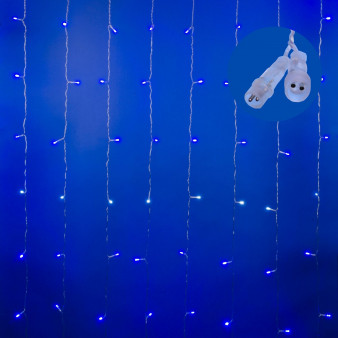 ULD-C3020-240/TTK BLUE-WHITE IP44 Занавес светодиодный с эффектом мерцания, 3х2м. Соединяемый. 240 светодиодов. Белый и синий свет. Провод прозрачный. TM Uniel