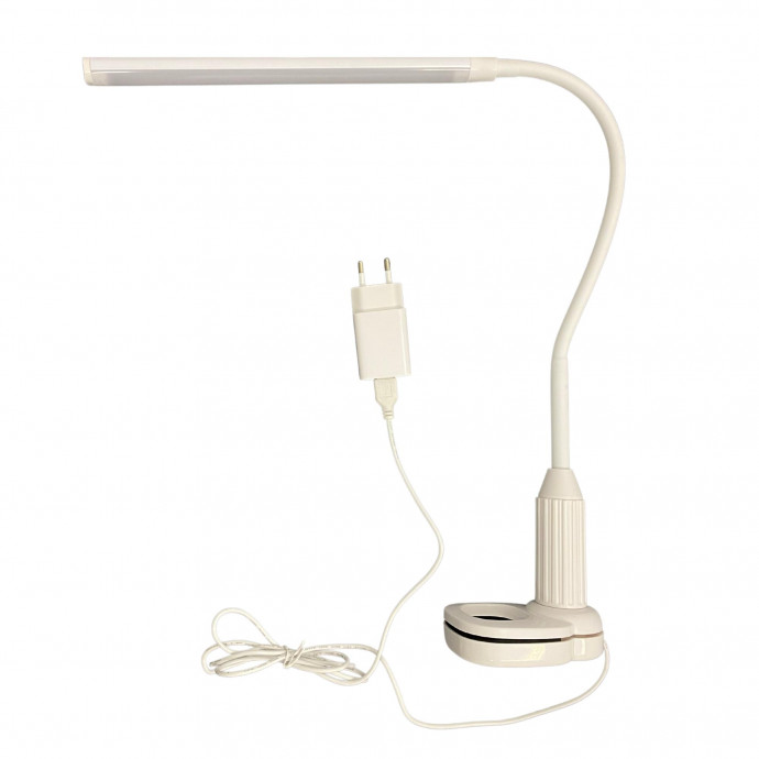 TLD-572 White/LED/500Lm/4500K/Dimmer Светильник настольный светодиодный на струбцине, 7W. Сенсорный выключатель. Диммер. Белый. ТМ Uniel