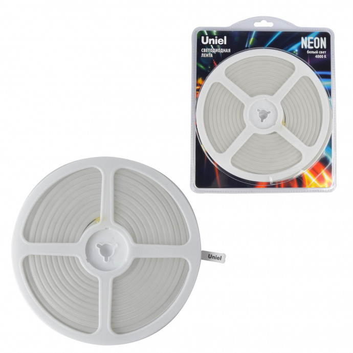 ULS-N01-2835-120LED/m-6mm-IP67-DC12V-9W/m-5M-4000K Светодиодная гибкая герметичная лента. NEON. Катушка 5м. в блистере. Белый свет (4000К). ТМ Uniel